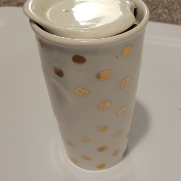 Starbucks Gold Polka Dot Ceramic Cup - Picture 3 of 3